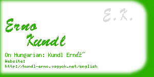 erno kundl business card